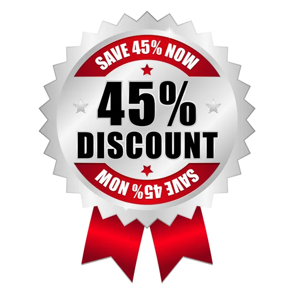 45 percent discount web button — Stock Vector