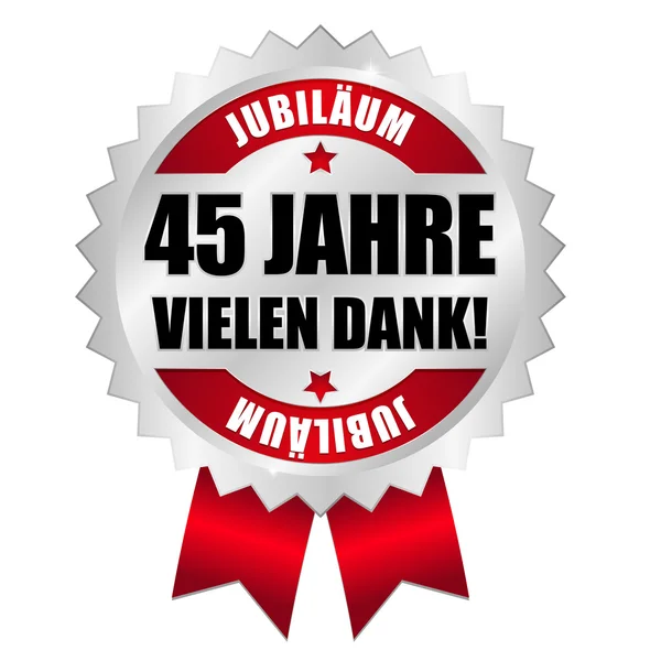 45 Jahre Jubiläum Button — Stock Vector