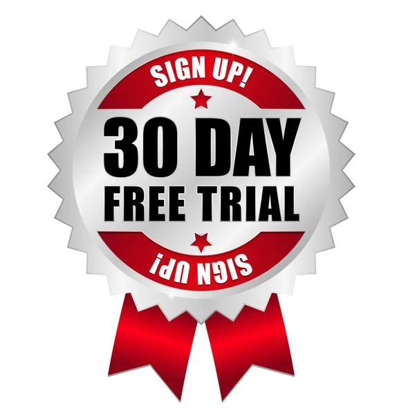 30 días botón web de prueba gratuita — Vector de stock