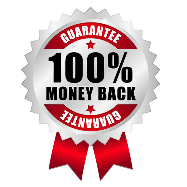 100% money back guarantee web button
