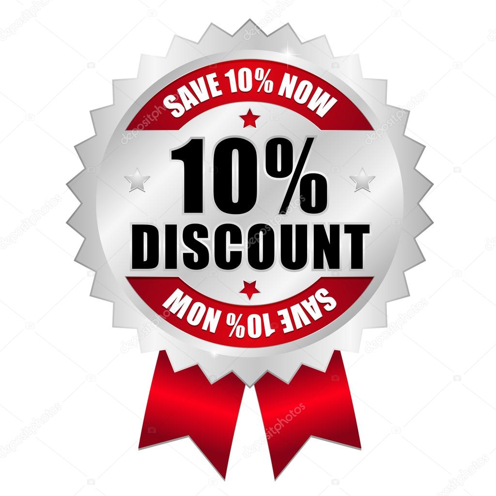 10 percent discount web button