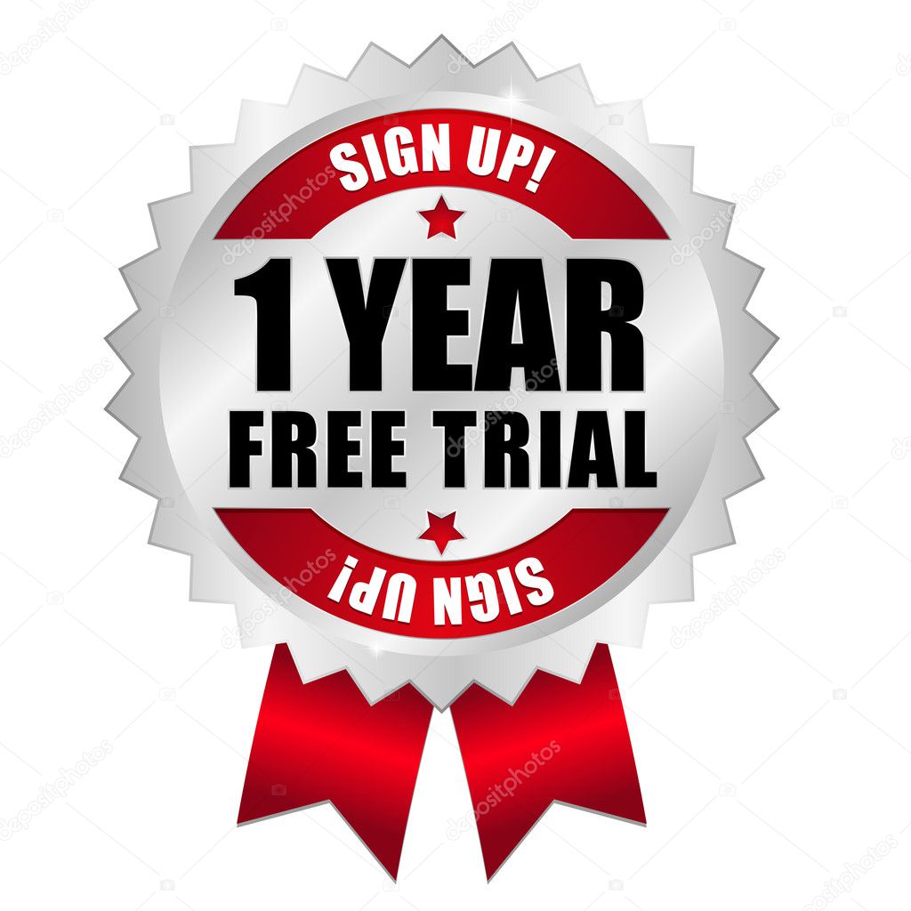 One year free trial web button