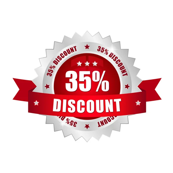 35 percent discount button — Stock Vector