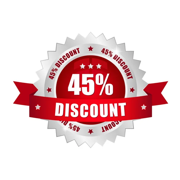 45 percent discount button — Stock Vector