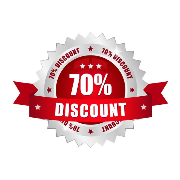 70 percent discount button — Stock Vector