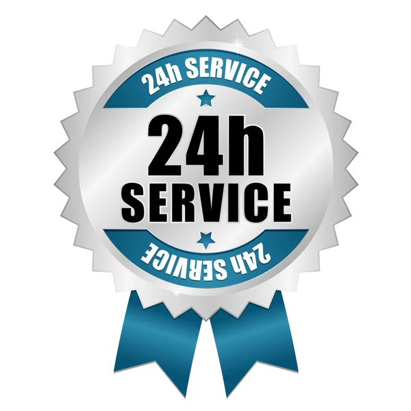 Bouton de service 24 heures — Image vectorielle