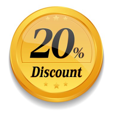 yüzde 20 indirim web düğmesi