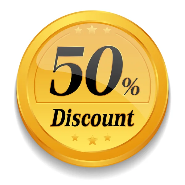 50 percent discount button — Stock Vector