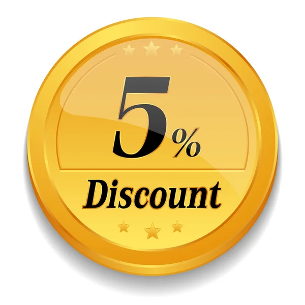 5 percent discount web button — Stock Vector