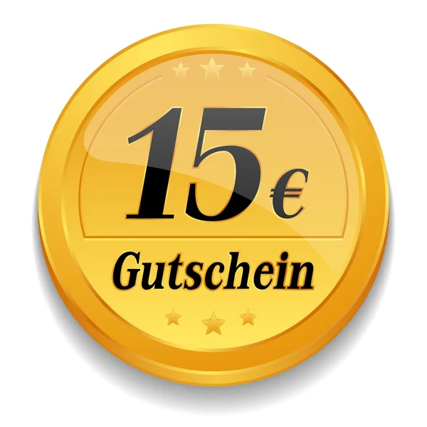 15 euro coupon web button — Stock Vector