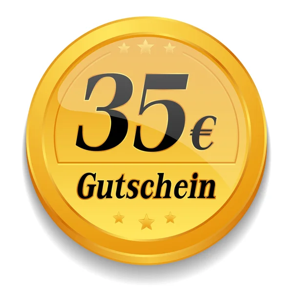 35 euro coupon button — Stock Vector