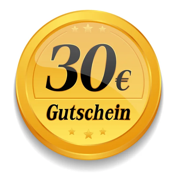 Bouton coupon 30 euros — Image vectorielle