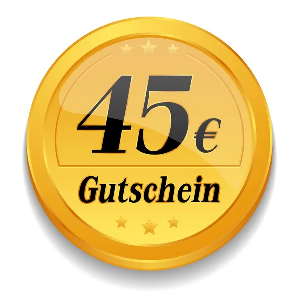 Tlačítko kupón 45 euro — Stockový vektor