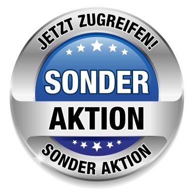 Sonder aktion düğme blau