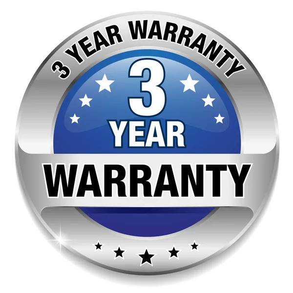 3 year warranty button — Stock Vector