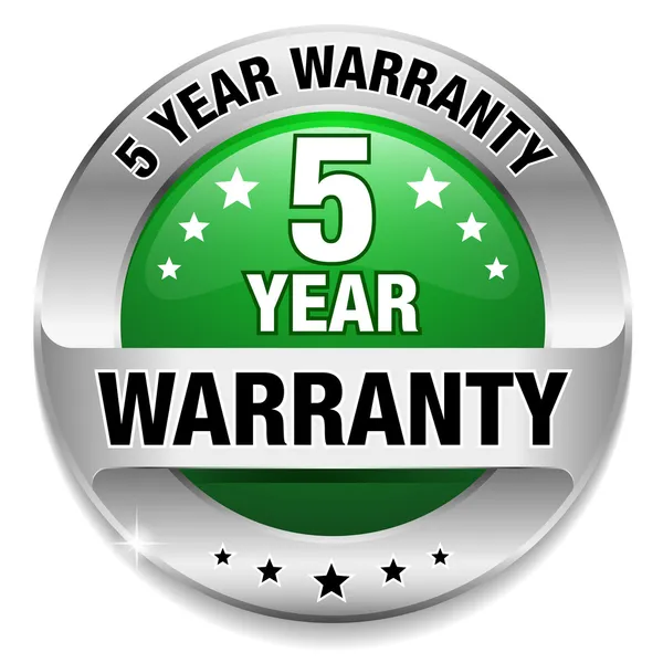 5 Year warranty button — Stock Vector