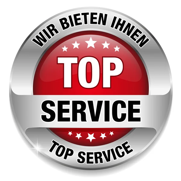 Top Service Button rot — Stock Vector