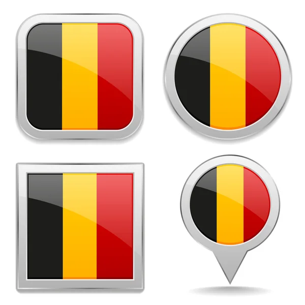 Botones bandera belga botones bandera — Vector de stock