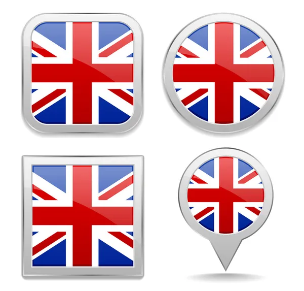 Engelske flag knapper – Stock-vektor
