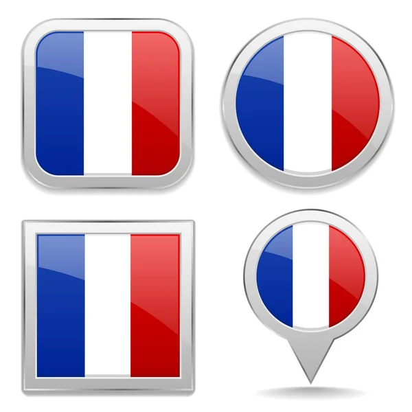 France flag buttons — Stock Vector