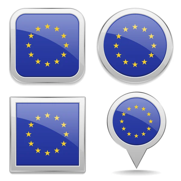 Botones bandera europea — Vector de stock
