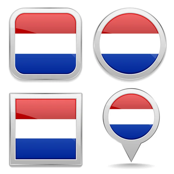 Netherlands flag buttons — Stock Vector