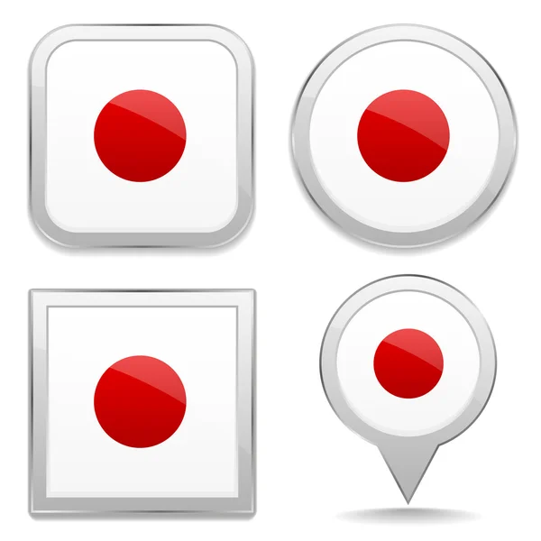 Japanese flag buttons — Stock Vector