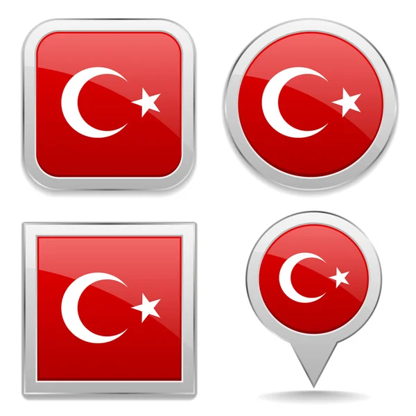 Turkey flag buttons — Stock Vector
