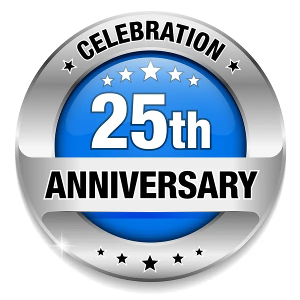 25 anniversary button — Stock Vector