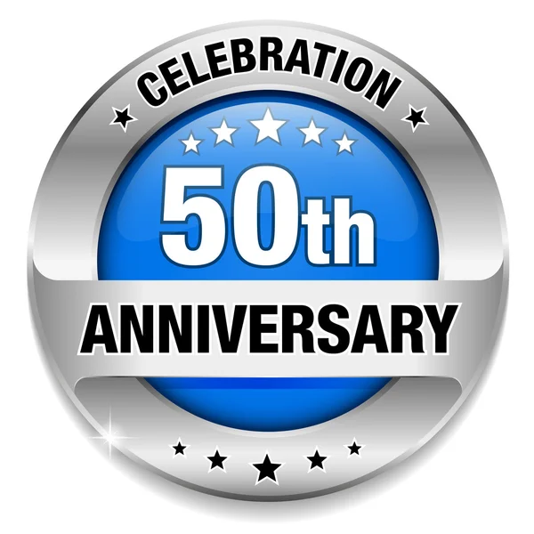 50 year anniversary button — Stock Vector