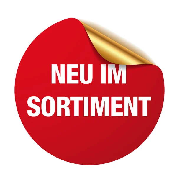 Red neu im sortiment sticker — Stock Vector