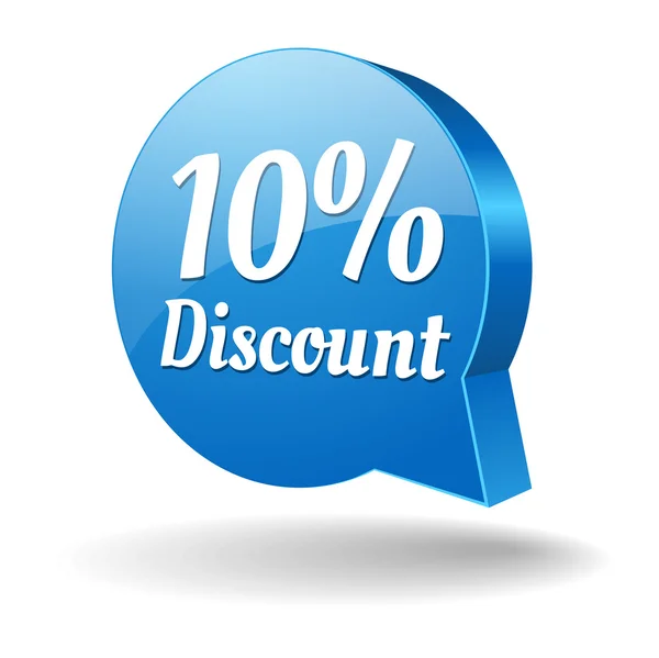 Blue 10 percent discount speech bubble — Stock Vector