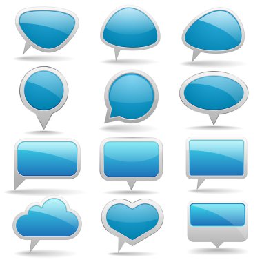 Colorful glossy speech bubbles clipart