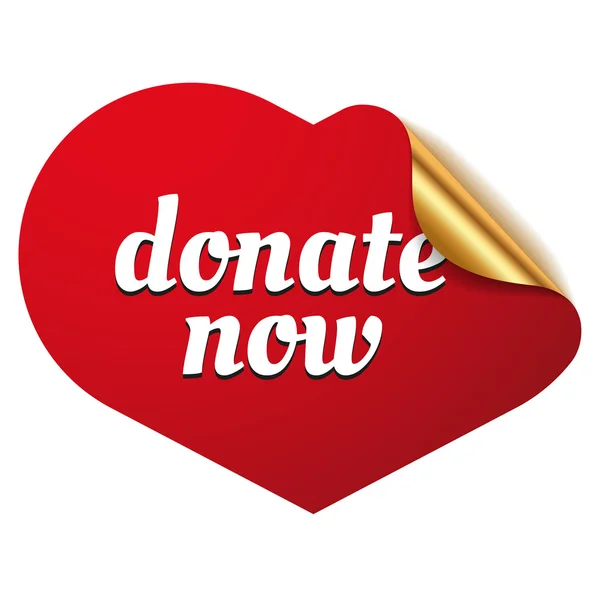 Donate now sticker — Stock Vector
