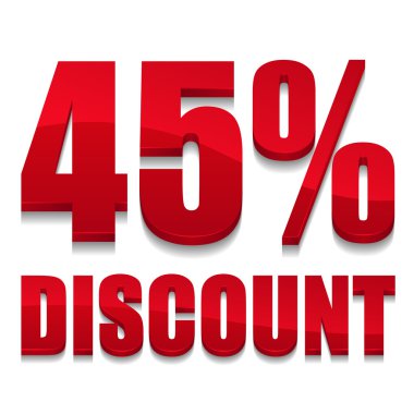 Kırmızı yüzde 45 indirim işareti