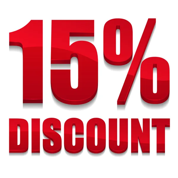 Kırmızı yüzde 15 indirim işareti