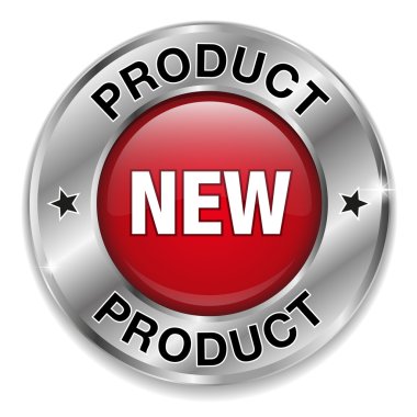 Big red new product button clipart