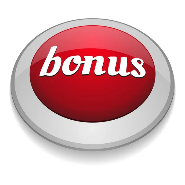 Big red glossy bonus button — Stock Vector