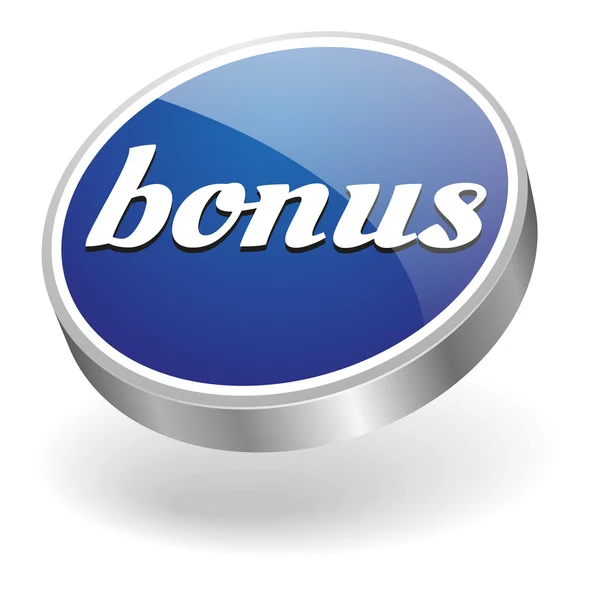 Big blue glossy bonus button — Stock Vector