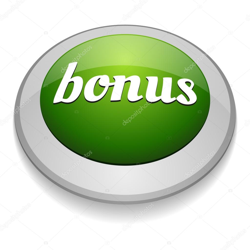 Big green glossy bonus button
