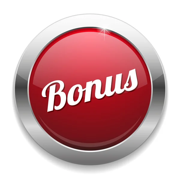 Big red glossy bonus button — Stock Vector