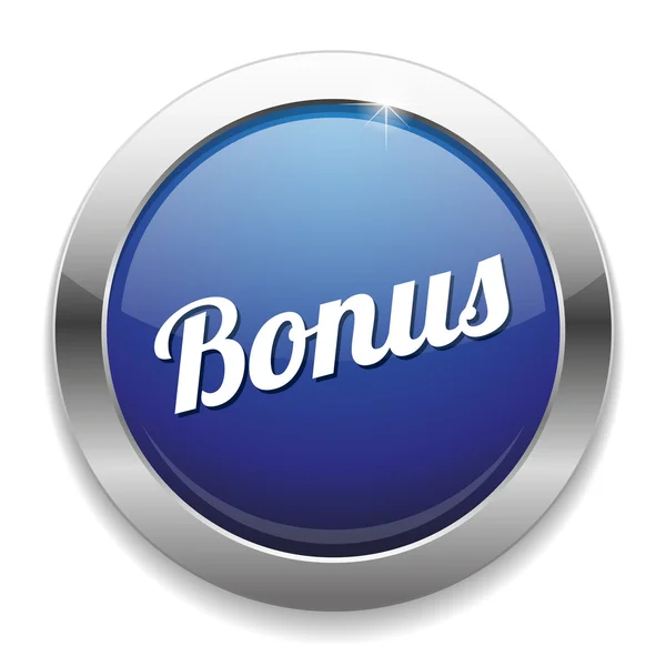 Big blue glossy bonus button — Stock Vector