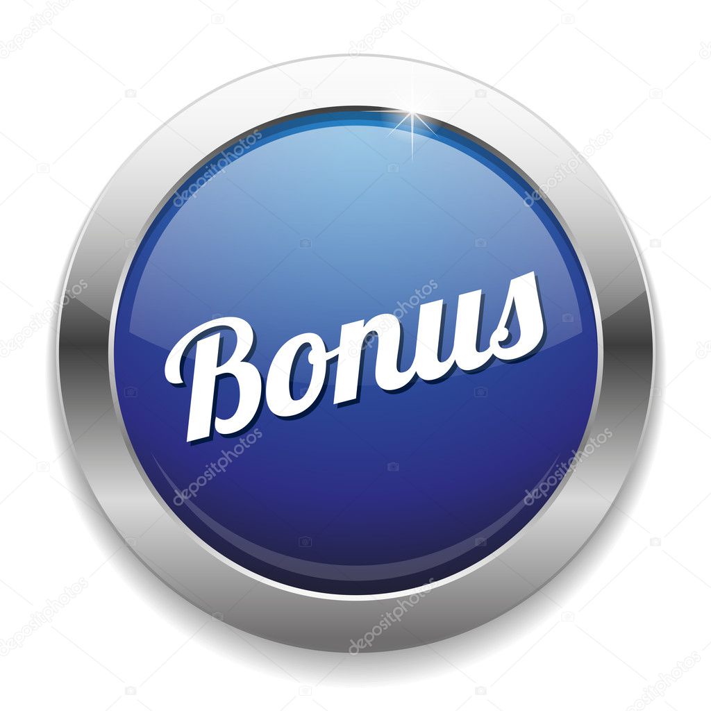 Big blue glossy bonus button