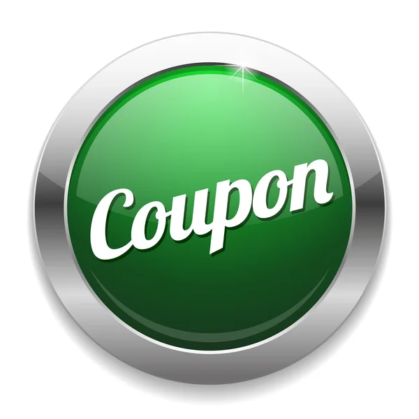 Gros bouton vert coupon — Image vectorielle