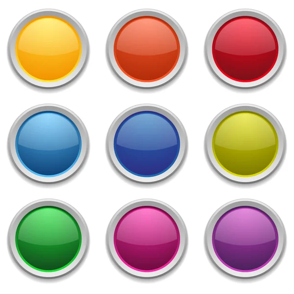 Colorful glossy round buttons — Stock Vector