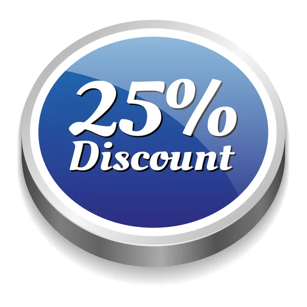 Blue discount button — Stock Vector