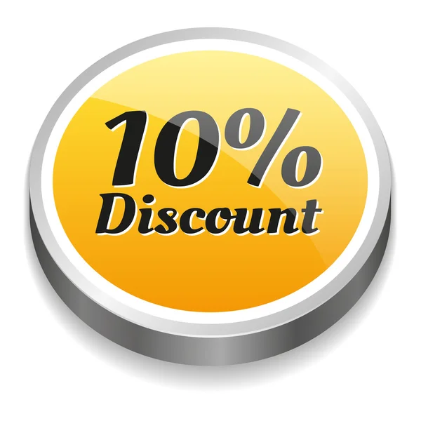 Yellow discount button — Stock Vector