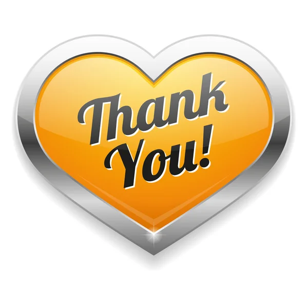 Big Heart shaped Thank you Button — Stock Vector