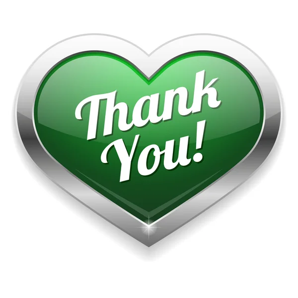 Big Heart shaped Thank you Button — Stock Vector