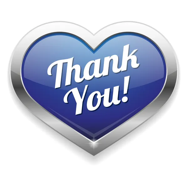 Big Heart shaped Thank you Button — Stock Vector